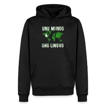 Esperanto Plansprache Wörterbuch Sprache der Welt - Männer Premium Bio Hoodie - Schwarz - Vorne - Nico (187cm)