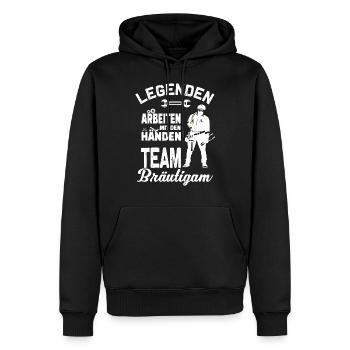 Artisans de partie de bachelorette de marié d'équipe - Sweat à capuche Premium bio Homme - noir - Devant - Nico (187cm)