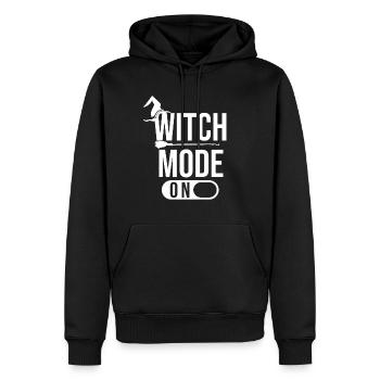 Halloween Hexe - Witch mode on - Männer Premium Bio Hoodie - Schwarz - Vorne - Nico (187cm)