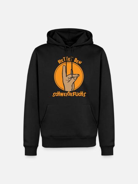 Schweigefuchs Leisefuchs Geschenkidee Geschenk - Männer Premium Bio Hoodie - Schwarz