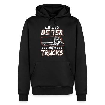 Avec Trucks Better Life Trucker - Sweat à capuche Premium bio Homme - noir - Devant - Nico (187cm)