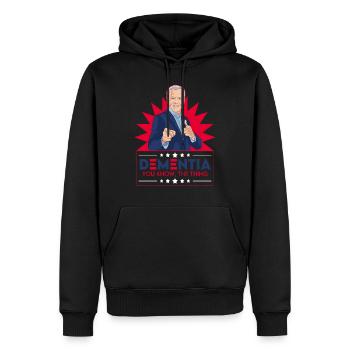 Joe Biden You Know the Thing Dementia - Men’s Premium Organic Hoodie - black - Front - Nico (187cm)