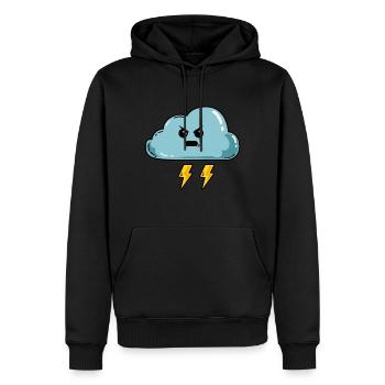Evil Cloud Thunderstorm Thunder Cloudy - Men’s Premium Organic Hoodie - black - Front - Nico (187cm)