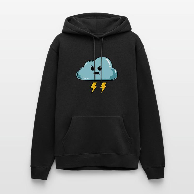 Evil Cloud Thunderstorm Thunder Cloudy Men’s Premium Organic Hoodie