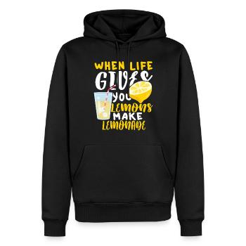 citron - Sweat à capuche Premium bio Homme - noir - Devant - Nico (187cm)