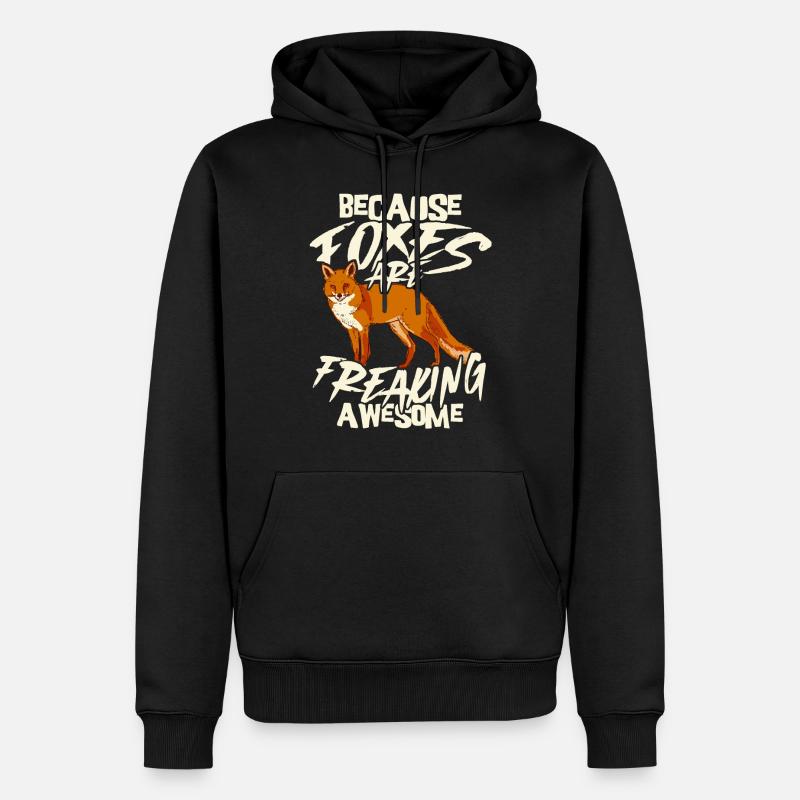 Renard - Sweat à capuche Premium bio Homme - noir