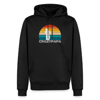 Fishing Gifts For CRAZY PAPA - Sweat à capuche Premium bio Homme - noir - Devant - Nico (187cm)