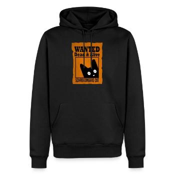 Wanted Dead And Alive Schroedingers Cat Design - Männer Premium Bio Hoodie - Schwarz - Vorne - Nico (187cm)