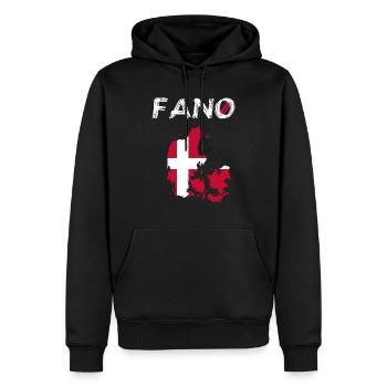 Fanö Fano Denmark Island Silhouette Map Flag - Men’s Premium Organic Hoodie - black - Front - Nico (187cm)
