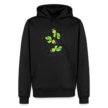 Schildkröte Astronaut Weltraum - Männer Premium Bio Hoodie - Schwarz - Vorne - Nico (187cm)