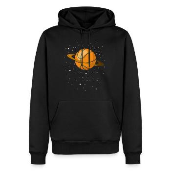Basketball Planet Cadeau - Sweat à capuche Premium bio Homme - noir - Devant - Nico (187cm)