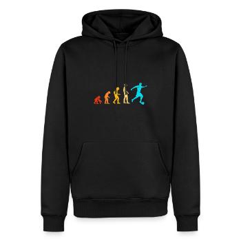 Football Evolution - Männer Premium Bio Hoodie - Schwarz - Vorne - Nico (187cm)