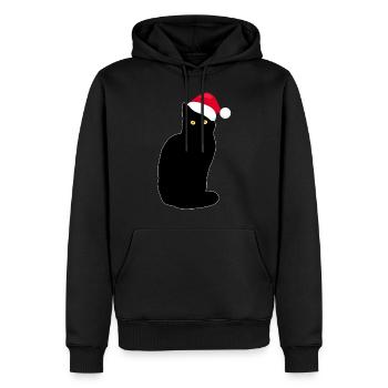 Funny cat christmas present gift idea - Men’s Premium Organic Hoodie - black - Front - Nico (187cm)