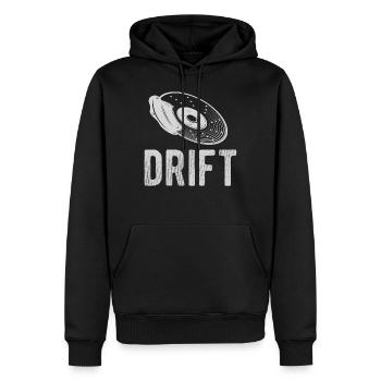 drift - Men’s Premium Organic Hoodie - black - Front - Nico (187cm)