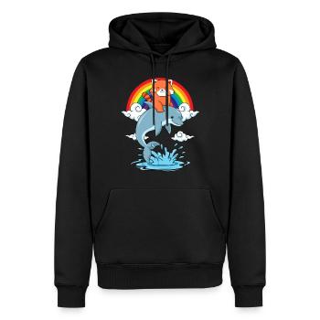 Roter Panda Geschenk Delfin Regenbogen Red Panda - Männer Premium Bio Hoodie - Schwarz - Vorne - Nico (187cm)