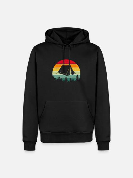 Camping tents retro - Men’s Premium Organic Hoodie - black