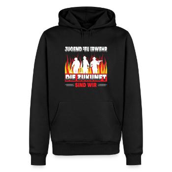 freiwillige Feuerwehr Jugendfeuerwehr Nachwuchs - Männer Premium Bio Hoodie - Schwarz - Vorne - Nico (187cm)