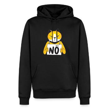 Nope chat Pas de propriétaire de chat Amant de chat - Sweat à capuche Premium bio Homme - noir - Devant - Nico (187cm)