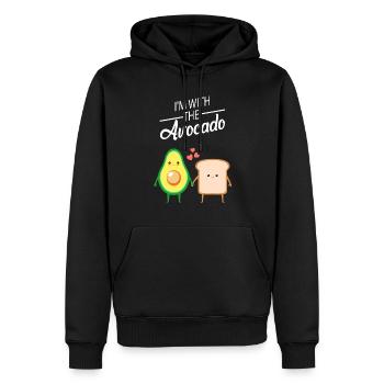 Je suis avec le couple mignon d'amant de pain grillé à l'avocat - Sweat à capuche Premium bio Homme - noir - Devant - Nico (187cm)