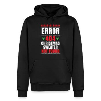Fehler 404 - Weihnachts Pullover nicht gefunden - Männer Premium Bio Hoodie - Schwarz - Vorne - Nico (187cm)