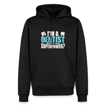 Dentist teeth dentist toothpaste practice doctor - Men’s Premium Organic Hoodie - black - Front - Nico (187cm)