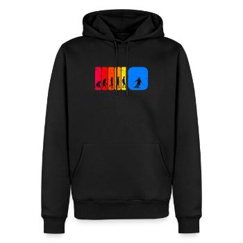 Skifahren Evolution Skifahrer Geschenkidee - Männer Premium Bio Hoodie - Schwarz - Vorne - Nico (187cm)