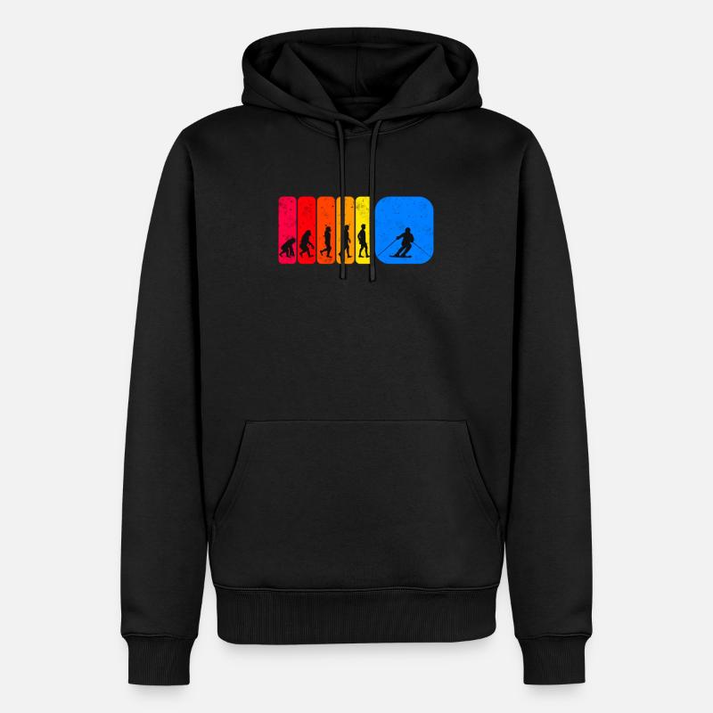 Idée cadeau skieur évolution ski - Sweat à capuche Premium bio Homme - noir