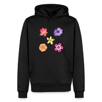 Blumen Motiv Set - Männer Premium Bio Hoodie - Schwarz - Vorne - Nico (187cm)