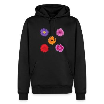 Blumen Motiv Set - Männer Premium Bio Hoodie - Schwarz - Vorne - Nico (187cm)