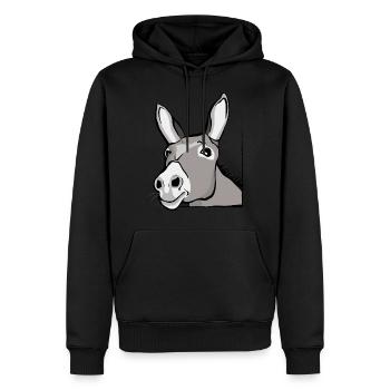 Cadeau animal de ferme âne drôle de maison d'âne - Sweat à capuche Premium bio Homme - noir - Devant - Nico (187cm)