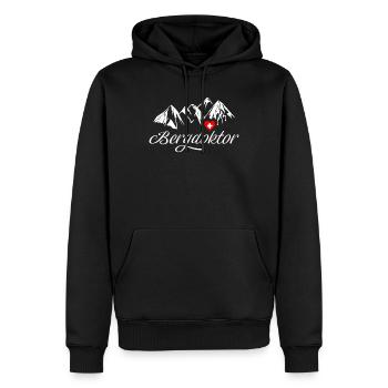 Bergdoktor Berge Alpen Apres Ski Skifahren Boarden - Männer Premium Bio Hoodie - Schwarz - Vorne - Nico (187cm)