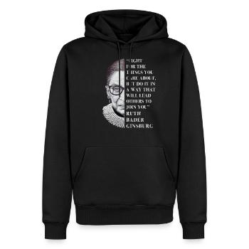 Kämpfe für die Dinge, die dir an der berüchtigten RBG wichtig sind - Männer Premium Bio Hoodie - Schwarz - Vorne - Nico (187cm)