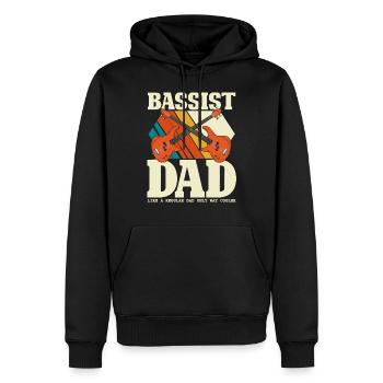 Bassist Dad - Bassgitarre Papa Vatertag - Männer Premium Bio Hoodie - Schwarz - Vorne - Nico (187cm)