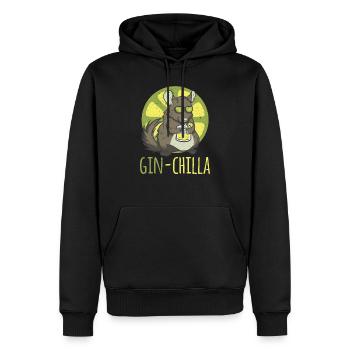 Ginchilla Longdrink lustiges Design Nagetier. - Männer Premium Bio Hoodie - Schwarz - Vorne - Nico (187cm)