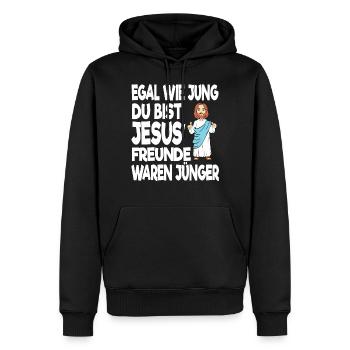 Lustiges Jesus Geschenk Egal Wie Alt Du Bist Jesus - Männer Premium Bio Hoodie - Schwarz - Vorne - Nico (187cm)