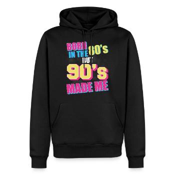 90er Jahre 90er Jahre Kostüm 90er Mode 90er Party - Männer Premium Bio Hoodie - Schwarz - Vorne - Nico (187cm)