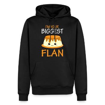 Je suis ton plus gros flan - gâteau au dessert - Sweat à capuche Premium bio Homme - noir - Devant - Nico (187cm)