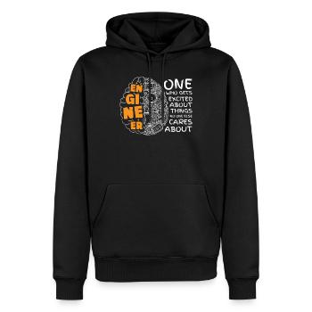 Engineer, Mechanical Engineering Motive for an Engineur - Men’s Premium Organic Hoodie - black - Front - Nico (187cm)