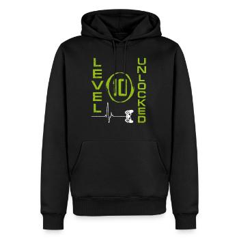 10 ans Gamer Boy niveau 10 débloqué 10e Birt - Sweat à capuche Premium bio Homme - noir - Devant - Nico (187cm)