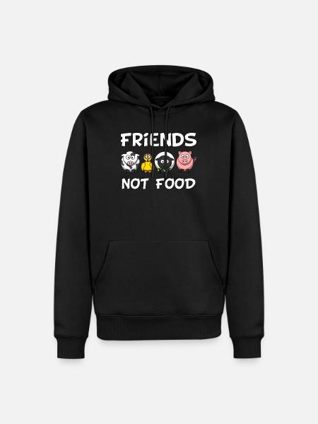 Nachhaltigkeit Vegan Kinder | Friends Not Food - Männer Premium Bio Hoodie - Schwarz