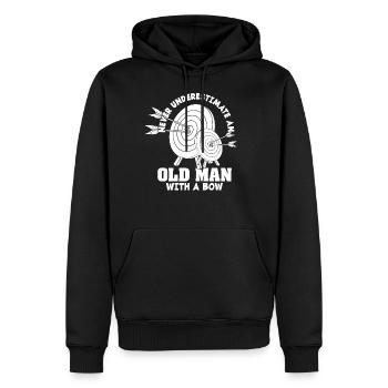Bogenschießen Bogenschütze Pfeil & Bogen - Männer Premium Bio Hoodie - Schwarz - Vorne - Nico (187cm)