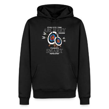 Bogenschießen Bogenschütze Pfeil & Bogen - Männer Premium Bio Hoodie - Schwarz - Vorne - Nico (187cm)