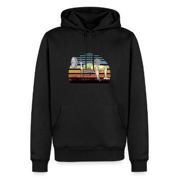 Bankdrücken Muskelaufbau Hantel Geschenk - Männer Premium Bio Hoodie - Schwarz - Vorne - Nico (187cm)