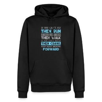 KEEP MOVING FORWARD gift for motivation - Men’s Premium Organic Hoodie - black - Front - Nico (187cm)