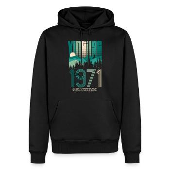 Vintage 1971 50th Birthday Fiftieth Gift - Men’s Premium Organic Hoodie - black - Front - Nico (187cm)