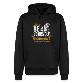 Chat Neva Masquerade - Sweat à capuche Premium bio Homme - noir - Devant - Nico (187cm)