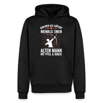 Bogenschießen Bogen Pfeil Bogenschütze Geschenkide - Männer Premium Bio Hoodie - Schwarz - Vorne - Nico (187cm)