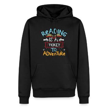 Livres livres lire des livres romans étagère - Sweat à capuche Premium bio Homme - noir - Devant - Nico (187cm)