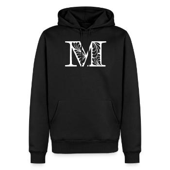 M - Männer Premium Bio Hoodie - Schwarz - Vorne - Nico (187cm)