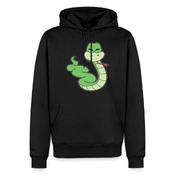 Serpent mignon - Sweat à capuche Premium bio Homme - noir - Devant - Nico (187cm)